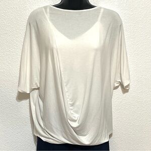 Vince Woman White Silk Top Short Sleeve Shirt Size XS